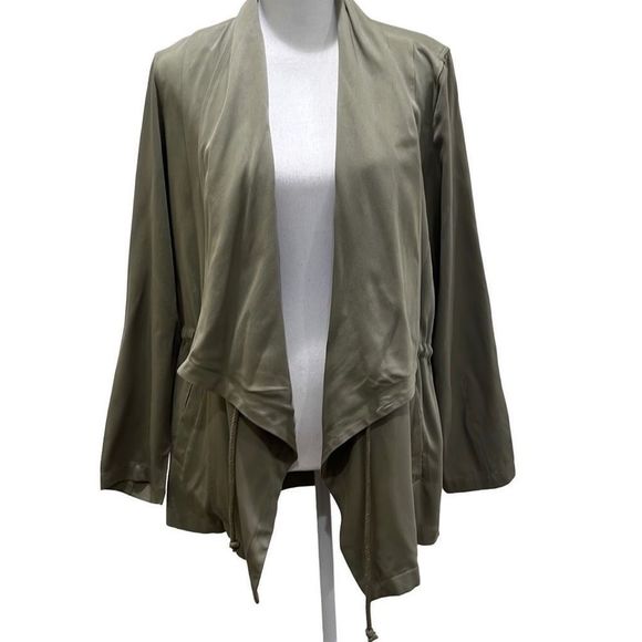 SOFT SURROUNDINGS Chelsea jacket olive green medium cardigan - Picture 2 of 8